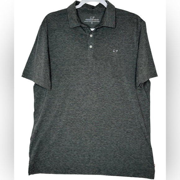 Vineyard Vines Other - Vineyard Vines Edgartown Polo Shirt Medium Gray Embroidered Whale Mens.
